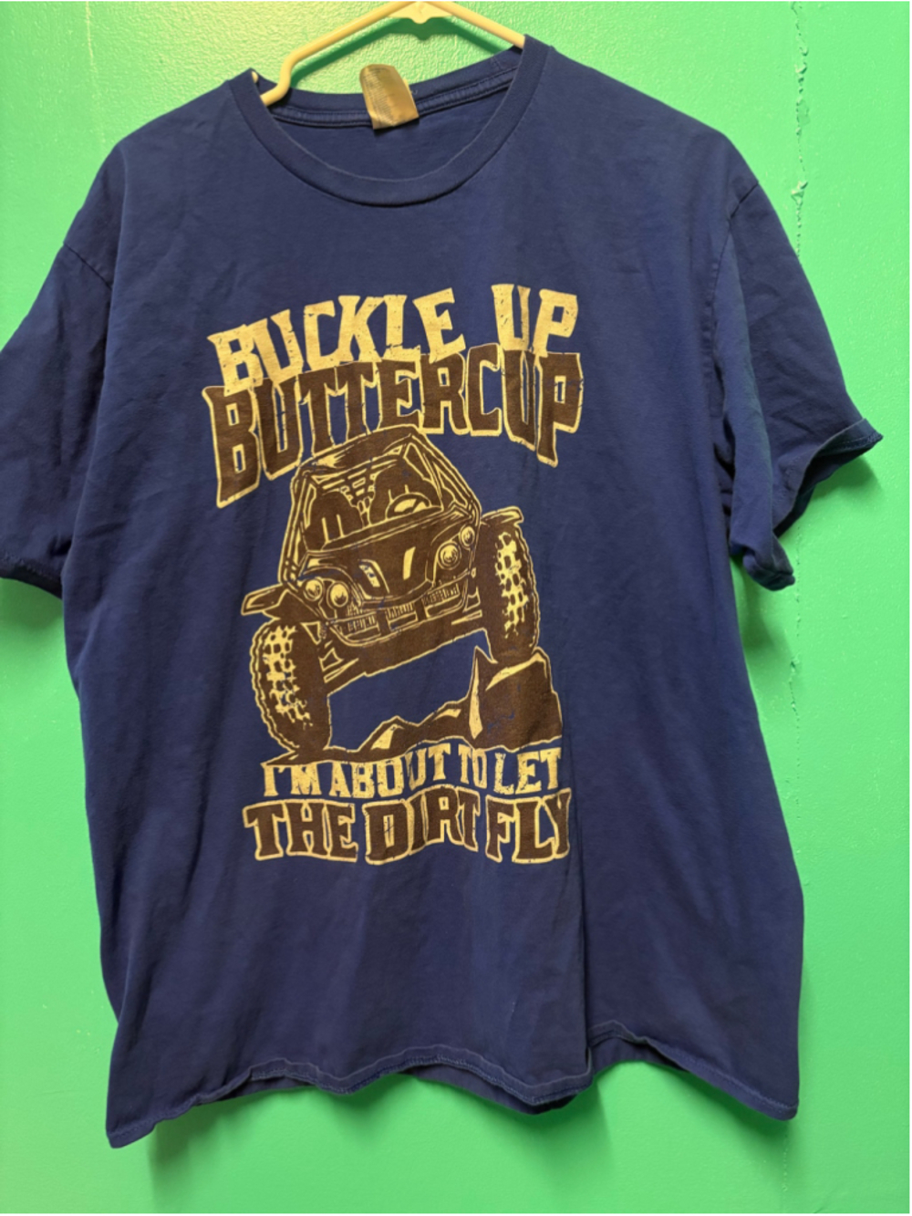 Men's Port & Company Graphic Tee Blue Tan Size XL